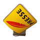 "Press" sign