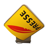 "Press" sign