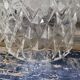 Set of three chiseled glass pendant lights of Scandinavian origin