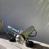 Pair of chrome metal wall lights from the 1970s.