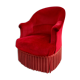 Fauteuil crapaud en velours rouge