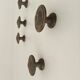 Pair of antique furniture knob handles in solid gilded brass
