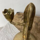 Brass candlestick, in the shape of a cactus