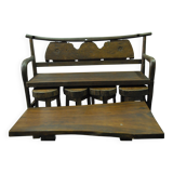 Banc de Jardin en Teck Recyclé - Wagon (2 pièces disponibles)