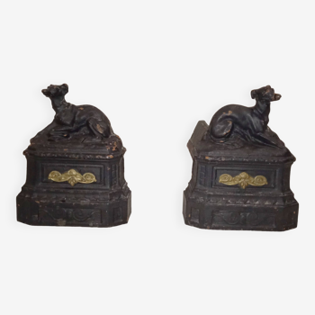 Pair of old fireplace andirons