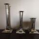 Suite of three neoclassical candle holders in silver bronze - Art Deco - 1920s/1930s