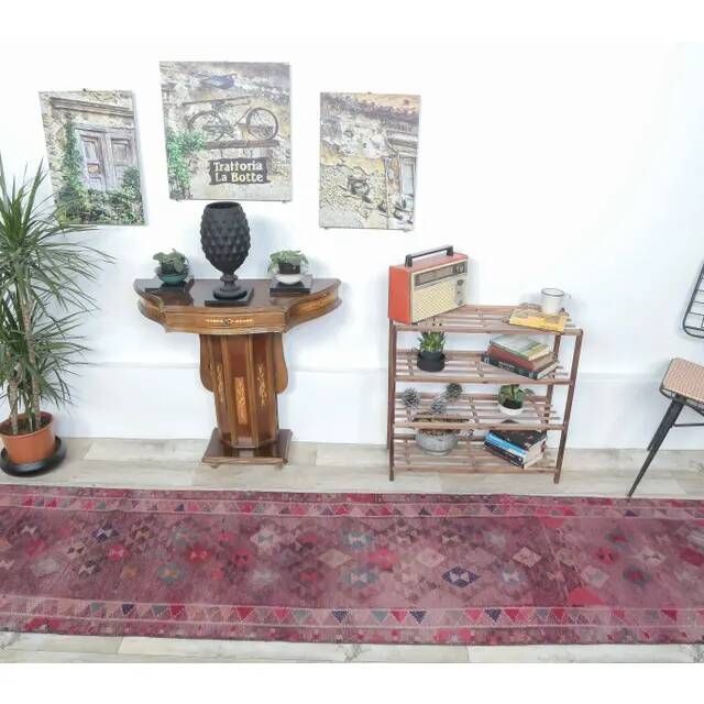 1960s - Vintage Turkish Hand-Knotted Herki Runner Rug - 75x365