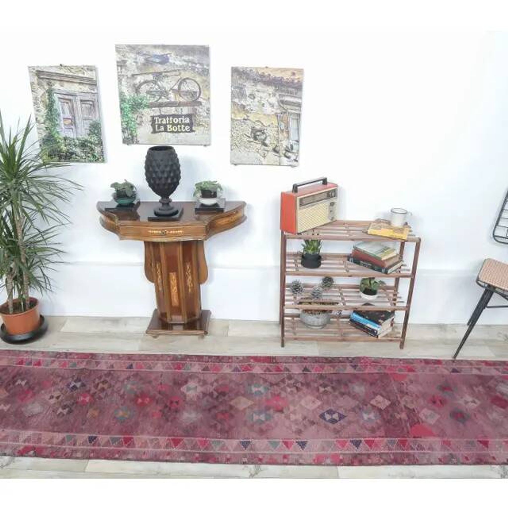 1960s - Vintage Turkish Hand-Knotted Herki Runner Rug - 75x365