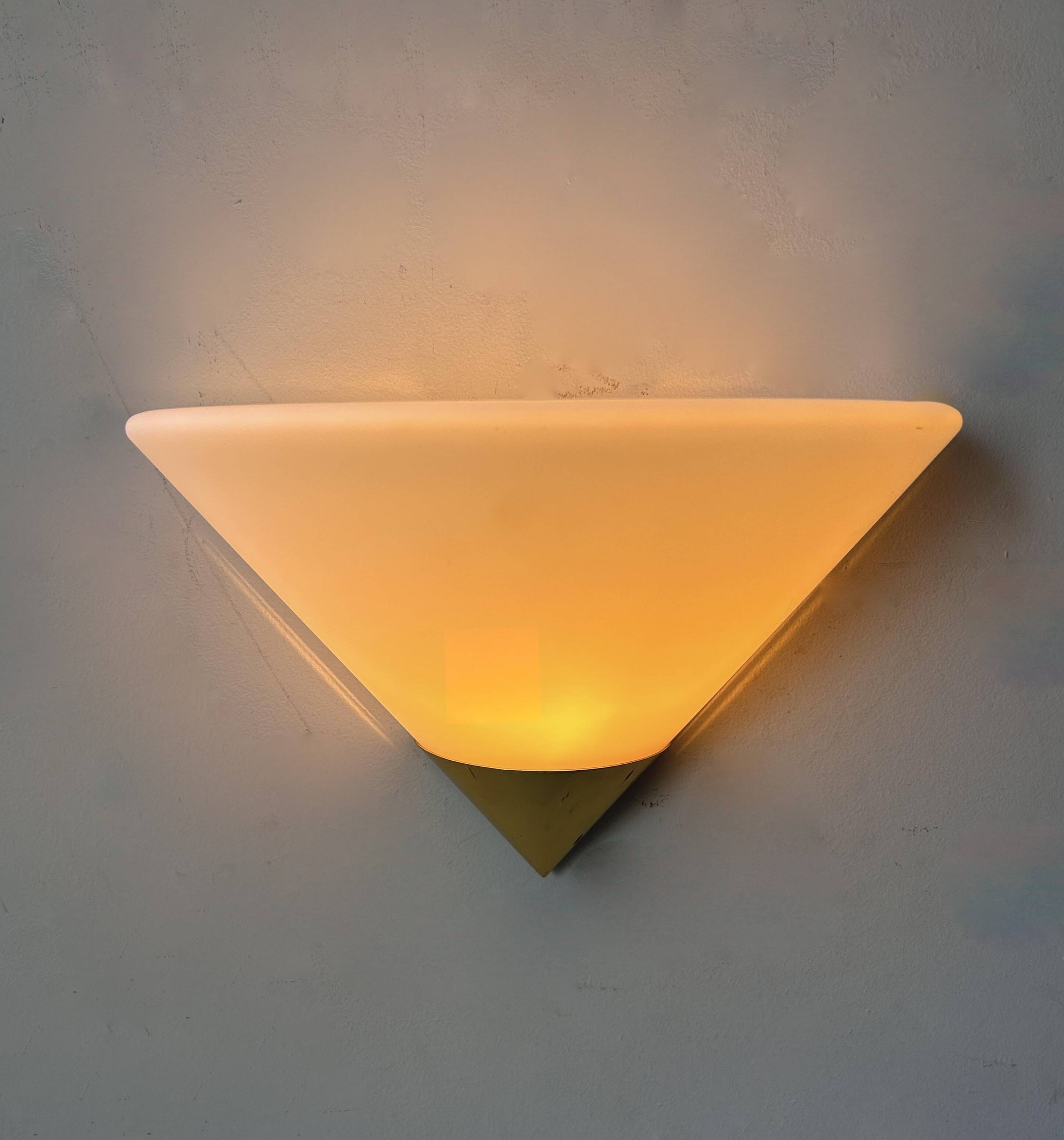 Vintage wall lamp, opaline and brass, Germany 1980s