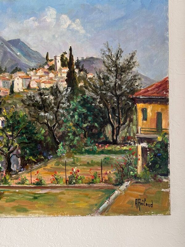 Toile signée André Raibaud « paysage de Provence