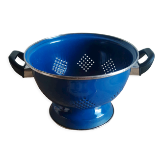 Passoire émaillée bleue vintage