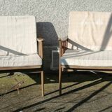 Scandinavian armchair from 1960 with curved armrests