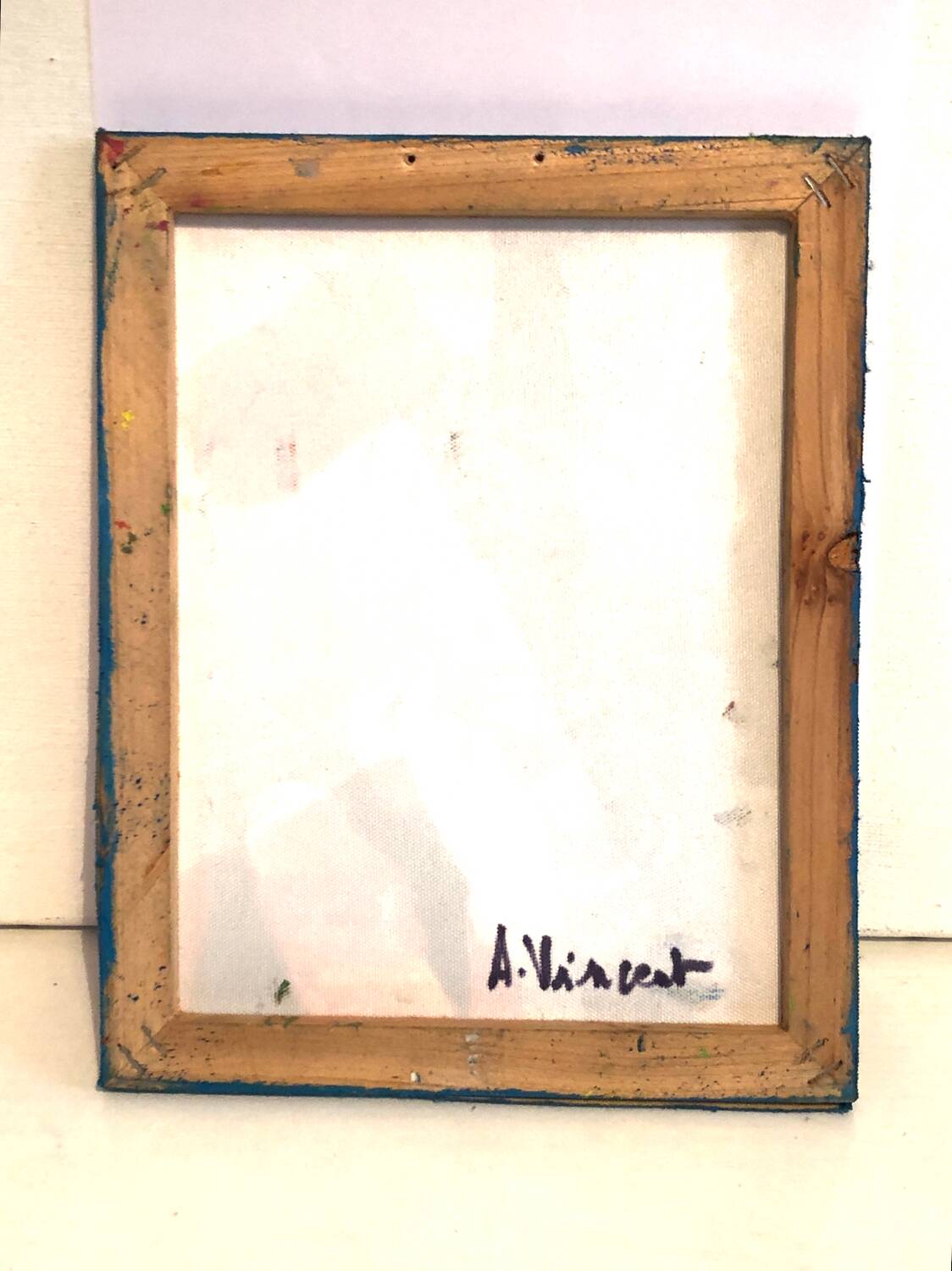 Tableau Huile Couteau Abstrait Rose