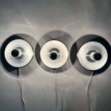 Set of 3 aluminium disc wall lamps sconce , 1970s