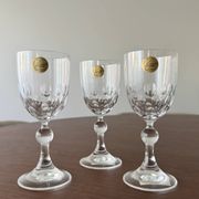 Set of 3 Vintage Cristal d'Arques French Lead Crystal Wine Glasses