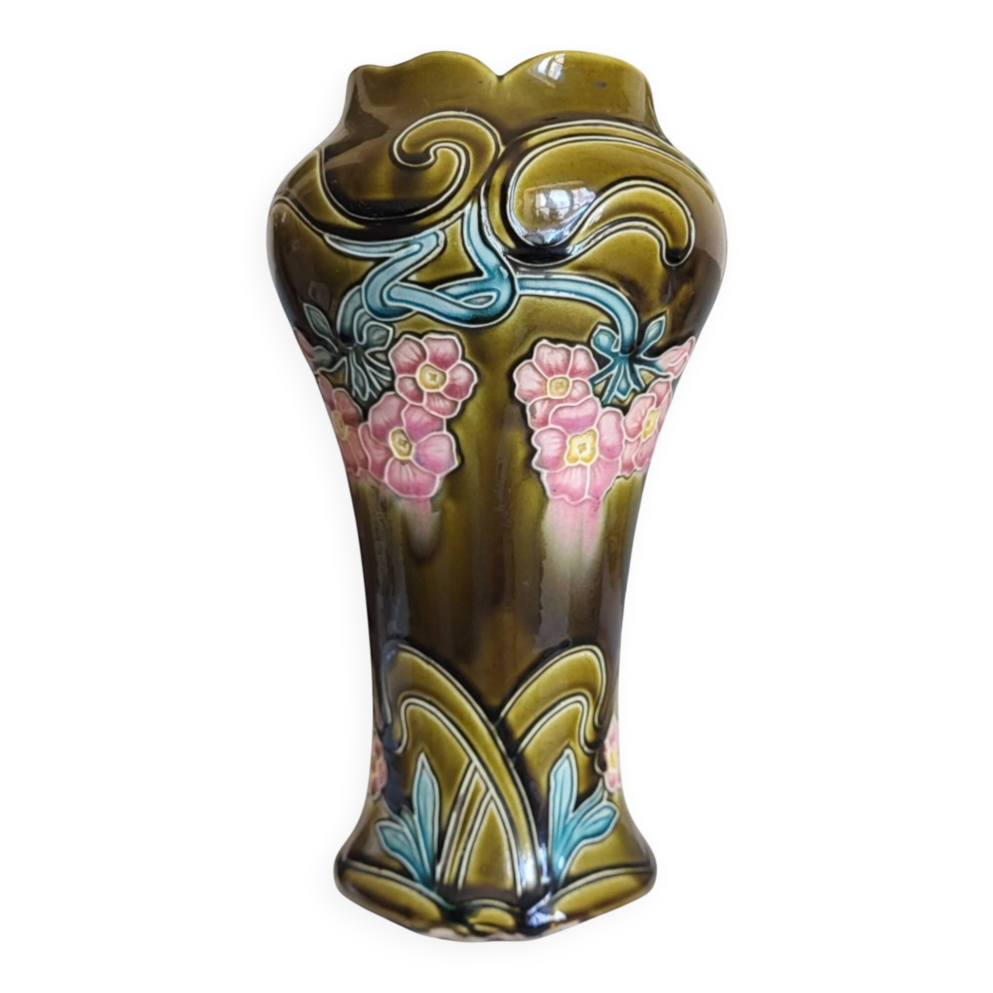 Art Nouveau vase in Barbotine