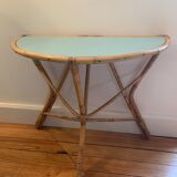 Blue rattan console