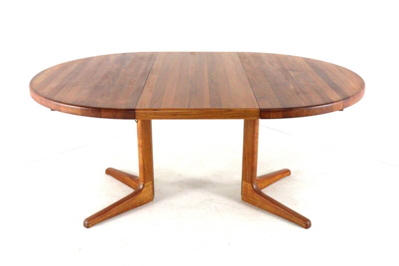 Table à manger extensible ronde 'Arden' 2x - teck - style mid-century moderne