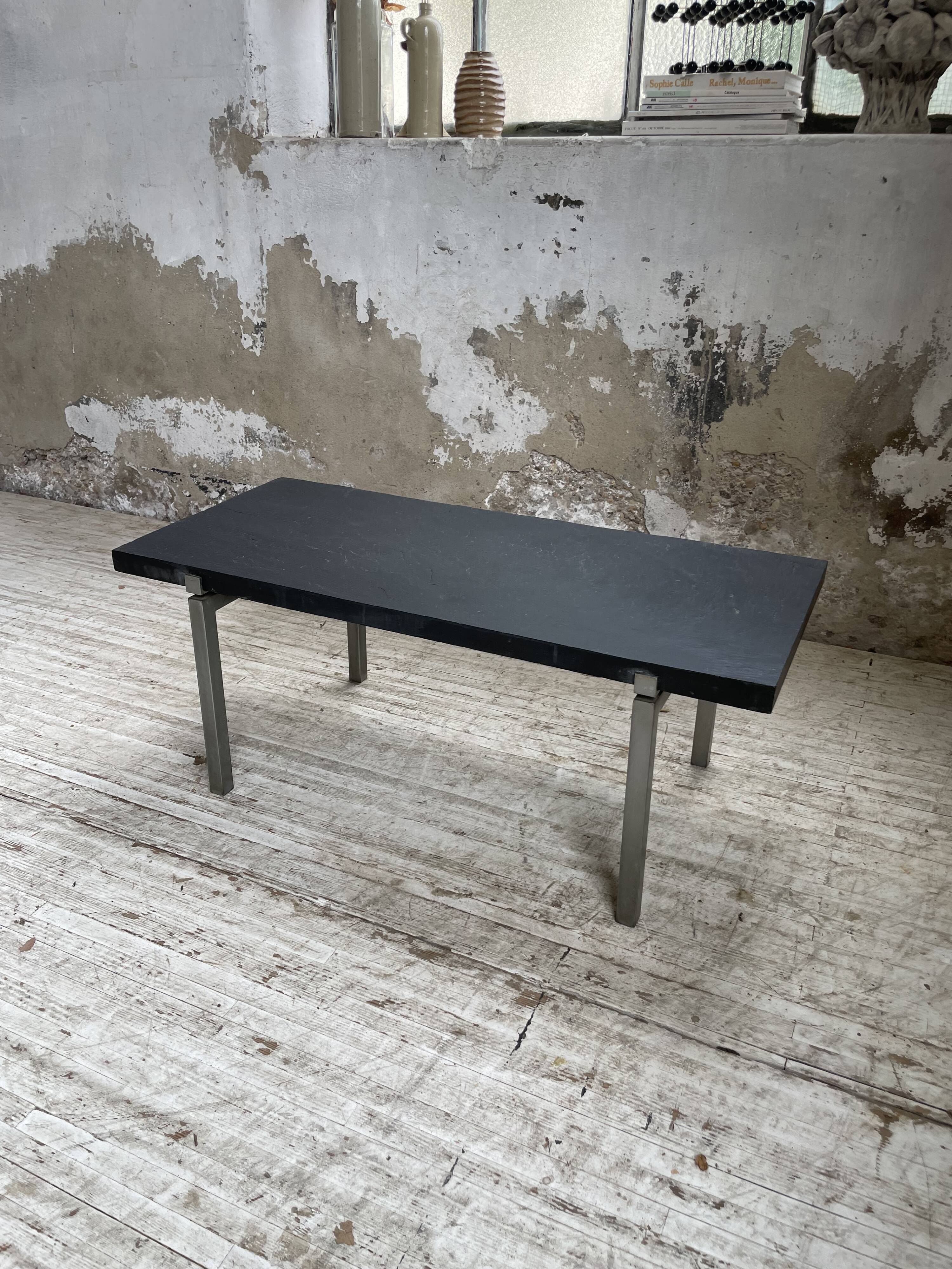 1950s slate coffee table