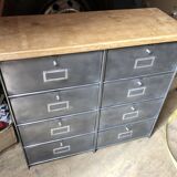 Meuble Ronéo à 8 clapets industriel bois métal