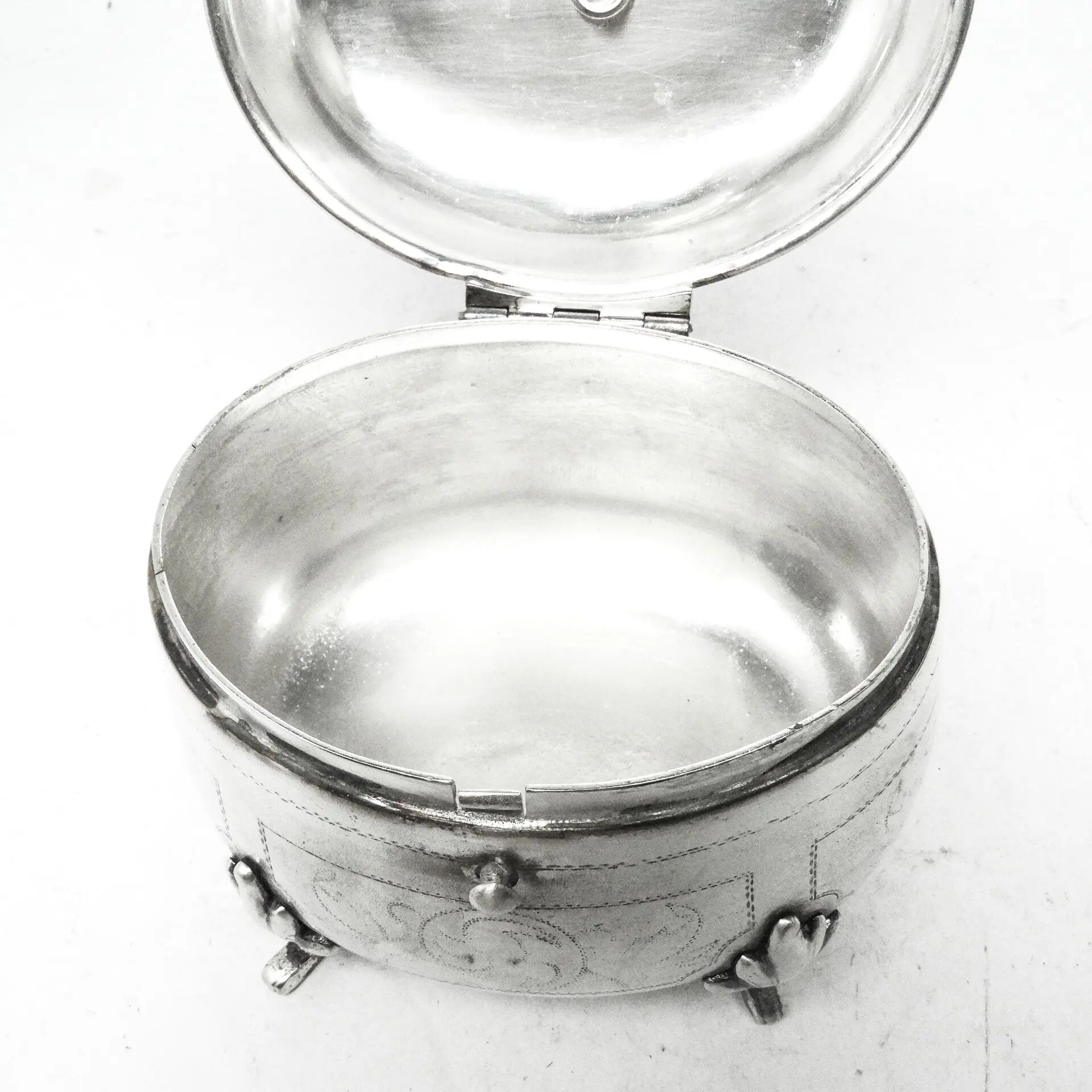 Biedermeier sugar bowl, silver-plated brass, Poland, 19th century