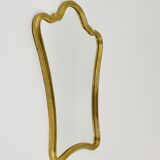 Curved wall mirror in gilded wood Chelini Firenze, mid-century, Italy, 1950s.
