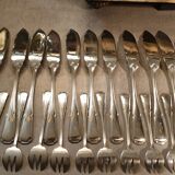 Silver metal fish service