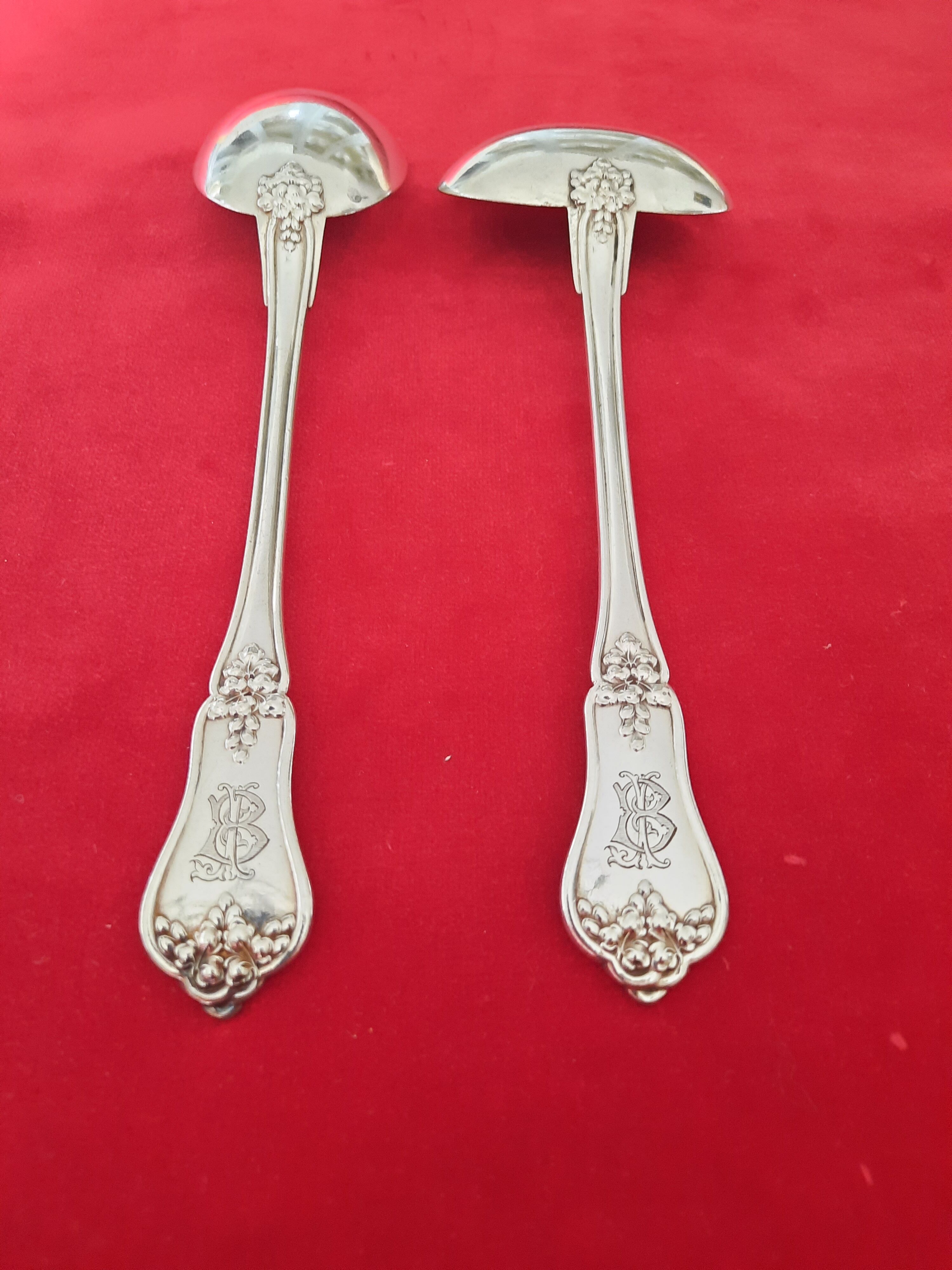 Antique silver-plated monogrammed cutlery set