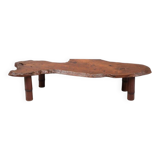 Japanese Showa Period Bamboo and Elm wood Coffee Table, 1960s