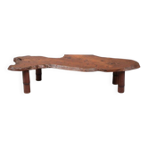 Japanese Showa Period Bamboo and Elm wood Coffee Table, 1960s