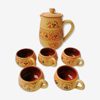 Coffee service in glazed earthenware 1970 Morocco