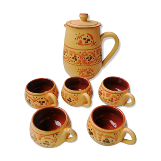 Coffee service in glazed earthenware 1970 Morocco