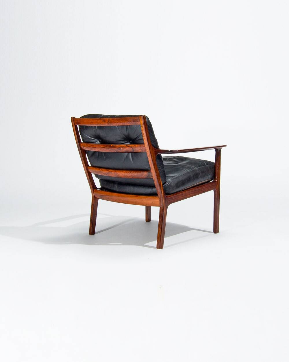 Mid Century Rosewood Armchairs in Leather, Danish Design 1950s