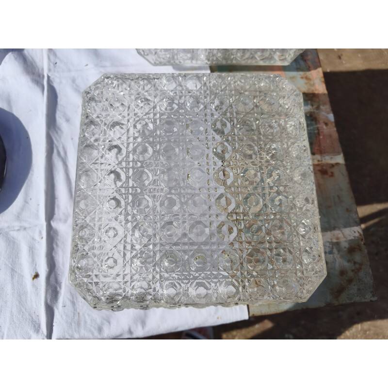 4 vintage ceiling lights from the 1960s in glass