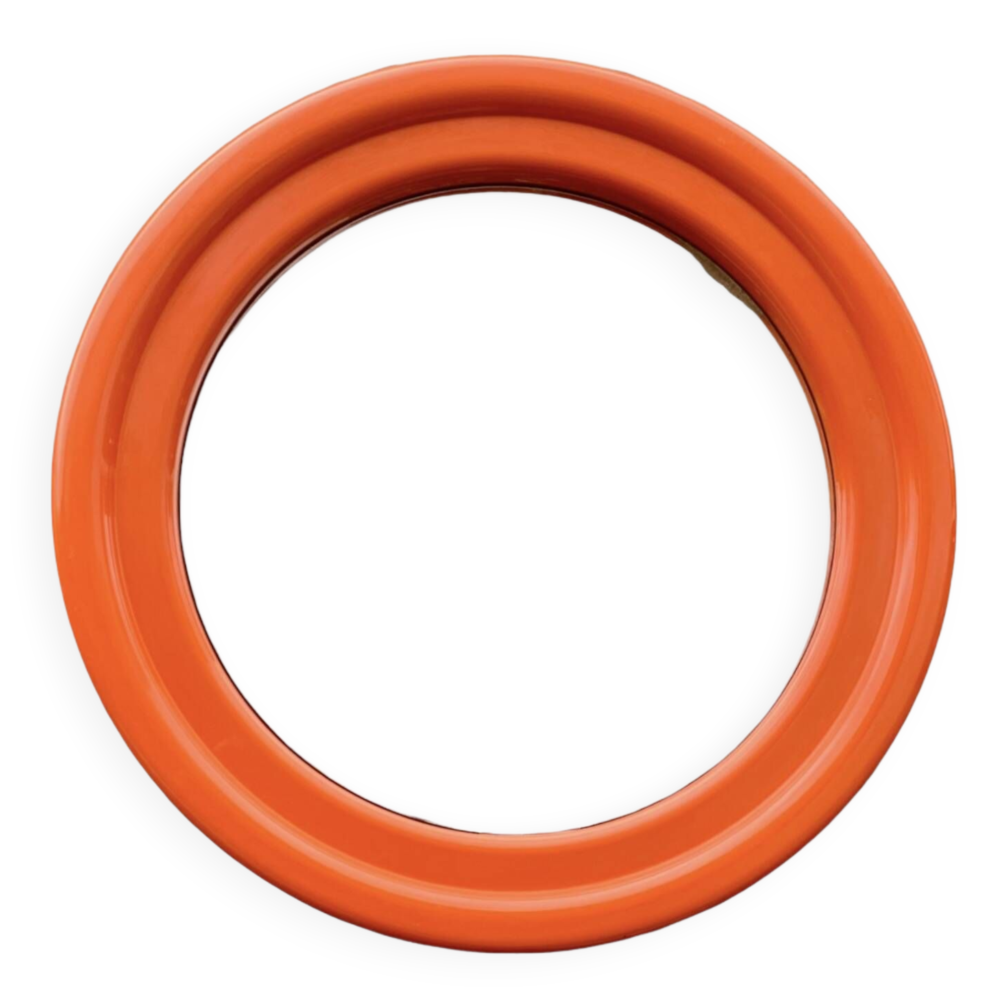 Vintage round orange plastic mirror Cattaneo - Space Age Design