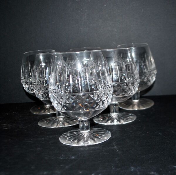 Cristallerie Lorraine lot de 6 verres à cognac en cristal taillé style Tommy Lemberg