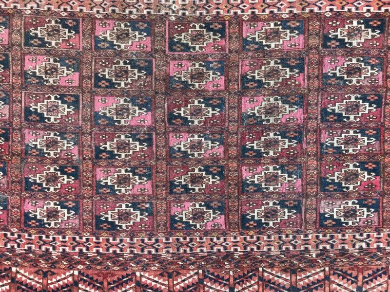Saddle Tekke Bokhara rug old handmade 64 X 107 CM