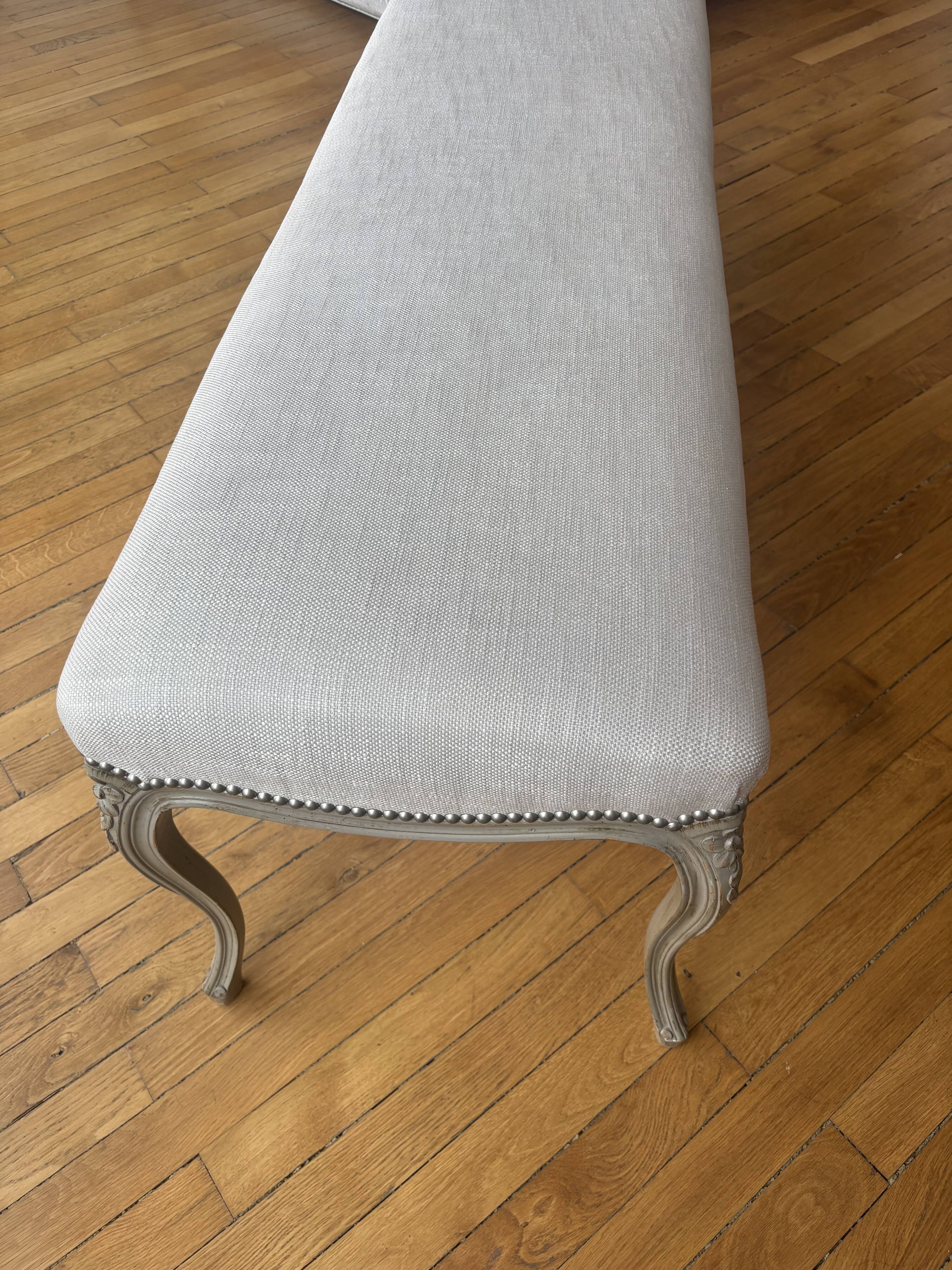 Linen fabric bench Pierre Frey