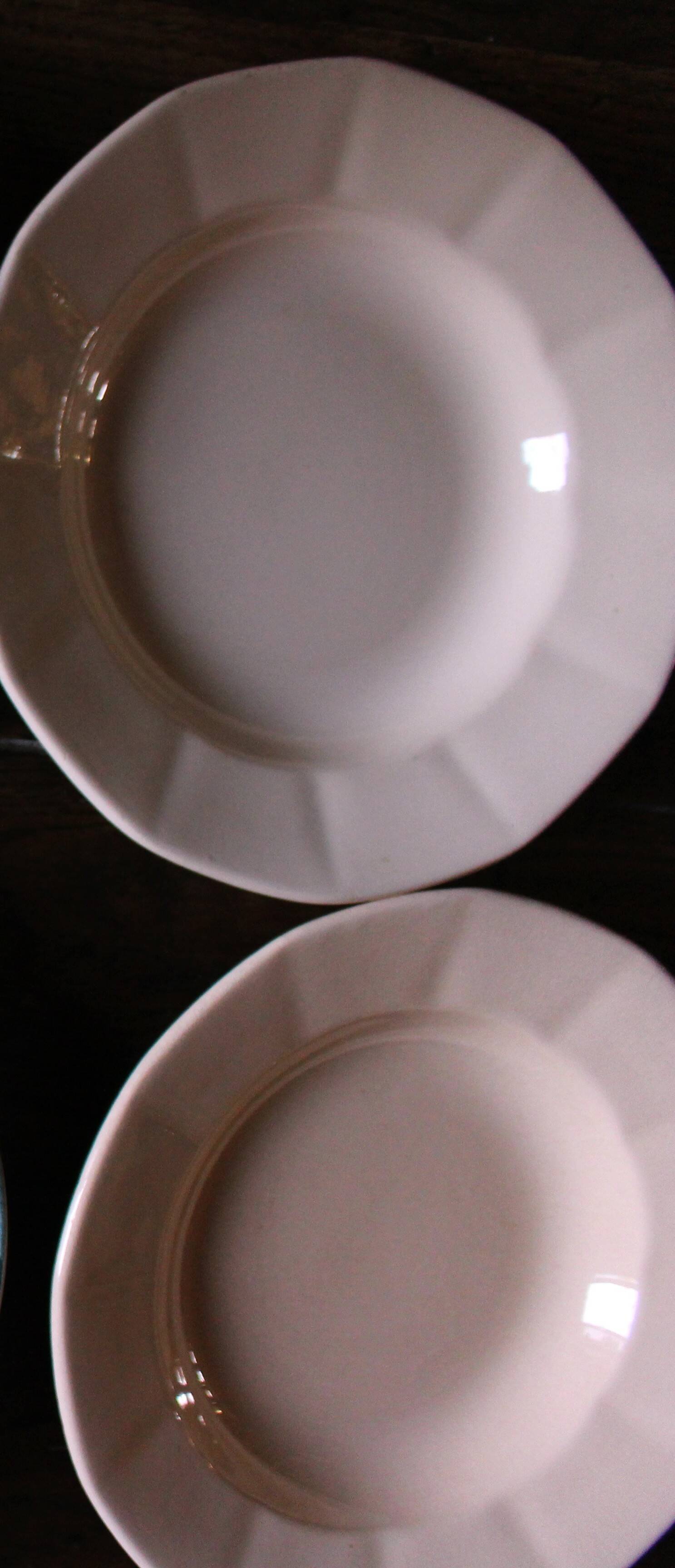 5 assiettes creuses rose Digoin Sarreguemines