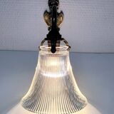 Gilt bronze wall light quality glass Holophane 1900