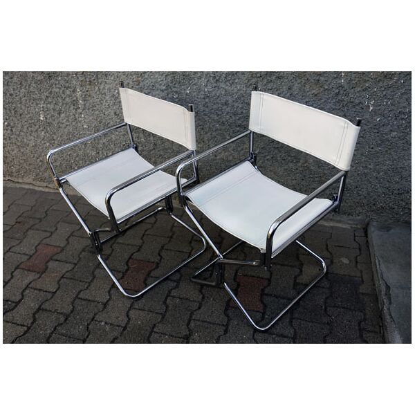 Lot de 2 fauteuils lafuma cuir années 60 | Selency