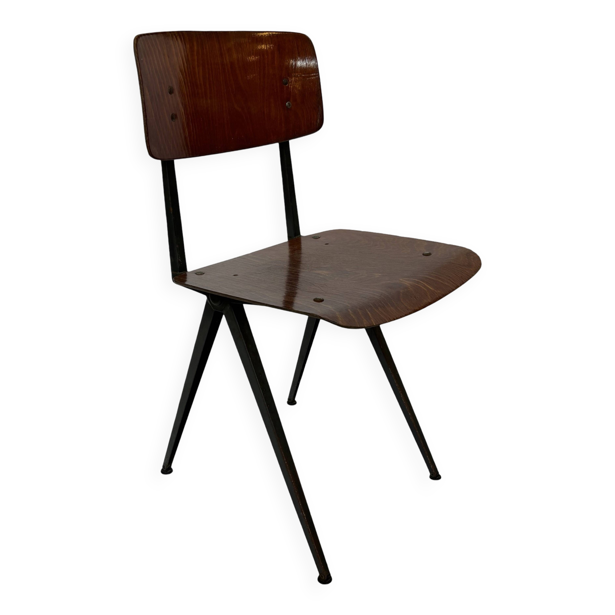 Vintage Marko holland industrial school chair 60's netherlands design