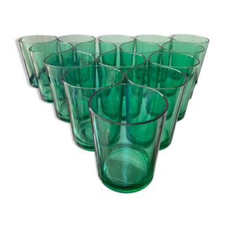 Series of 15 vintage water glasses
