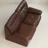 Canapé De Sede en cuir "chocolat" Suisse, circa 1970