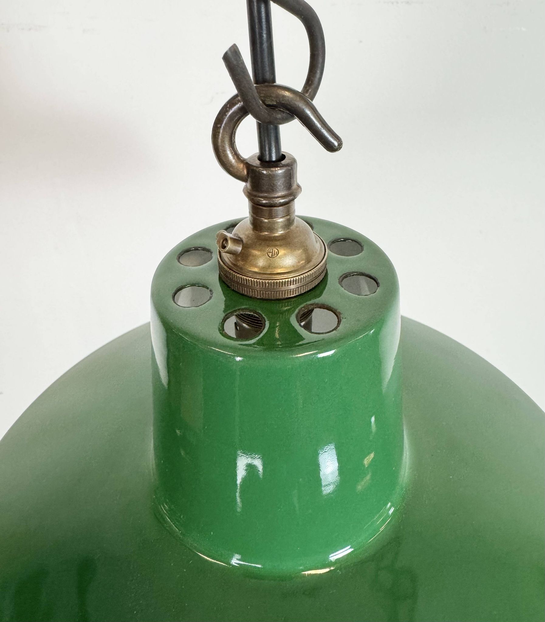 Industrial Green Enamel Factory Pendant Lamp , 1960s