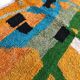 Moroccan Berber carpet Boujaad mustard with colorful patterns 275x182cm
