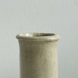 Handmade cylindrical vase in raw stoneware,