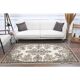 1970s Turkish Oushak Handmade Wool Cotton Beige Area Rug  119x208