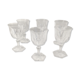 Lot of 6 crystal digestive glasses cut to octagonal feet early 20th century