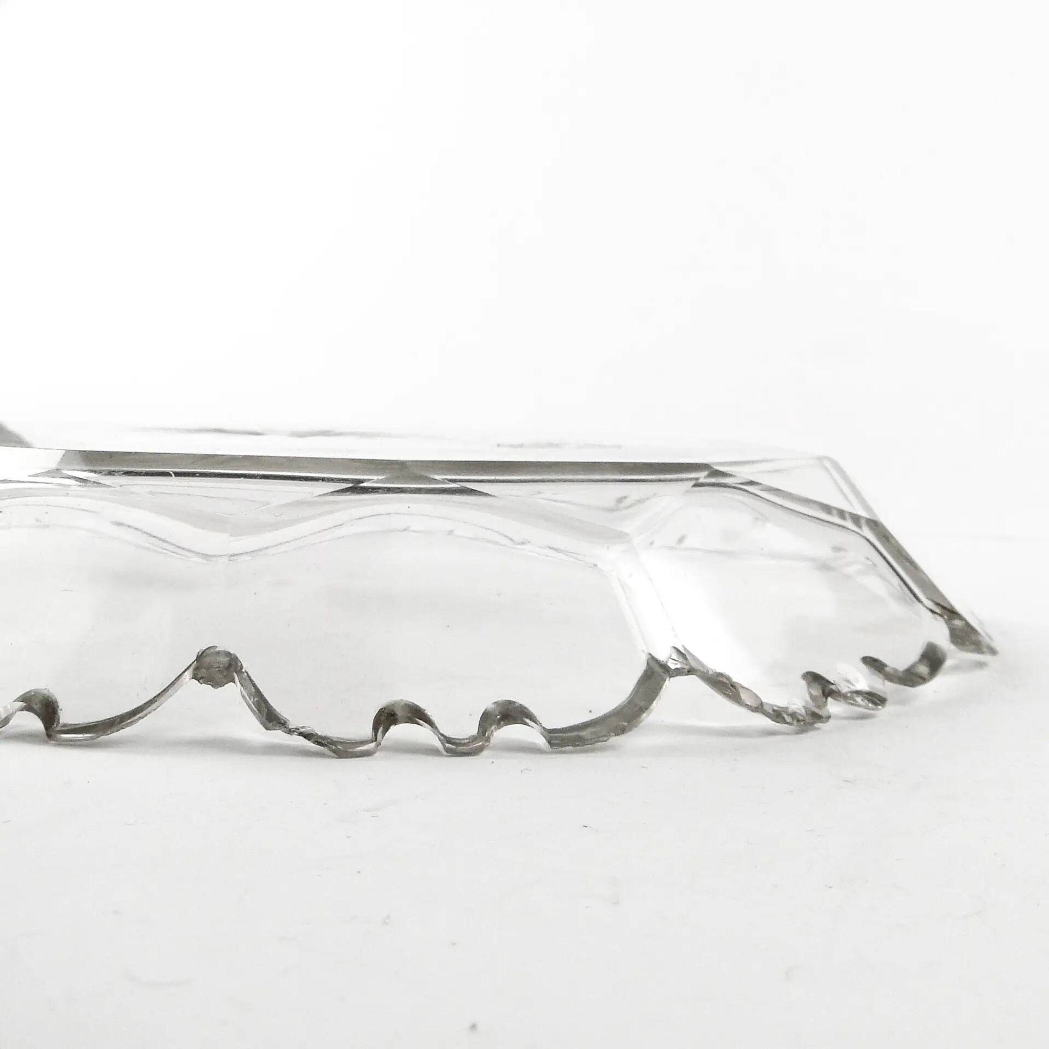 Biedermeier dish, transparent crystal, Czech Republic, 19th century